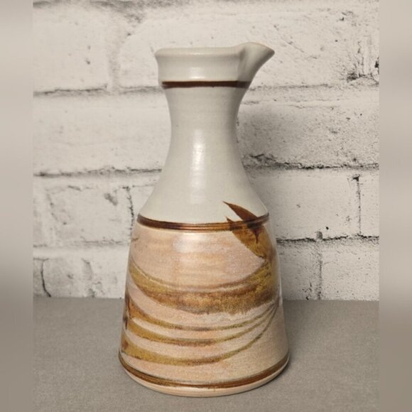 Signed Robin Hopper Studio Pottery Wine Set Canadian Ceramic Decanter + Goblet - Picture 9 of 15